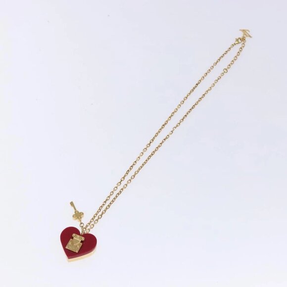 LOUIS VUITTON Pandantif Rock Me Necklace metal Gold Bordeaux - Picture 1 of 14